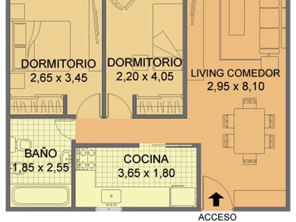 Departamento Venta 3 ambientes 35 años 64m2 con balcón Av Santa Fe