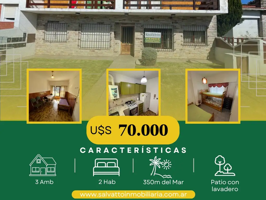 DEPARTAMENTO DE 3 AMBIENTES EN PLANTA BAJA A LA CALLE EN PUNTA MOGOTES