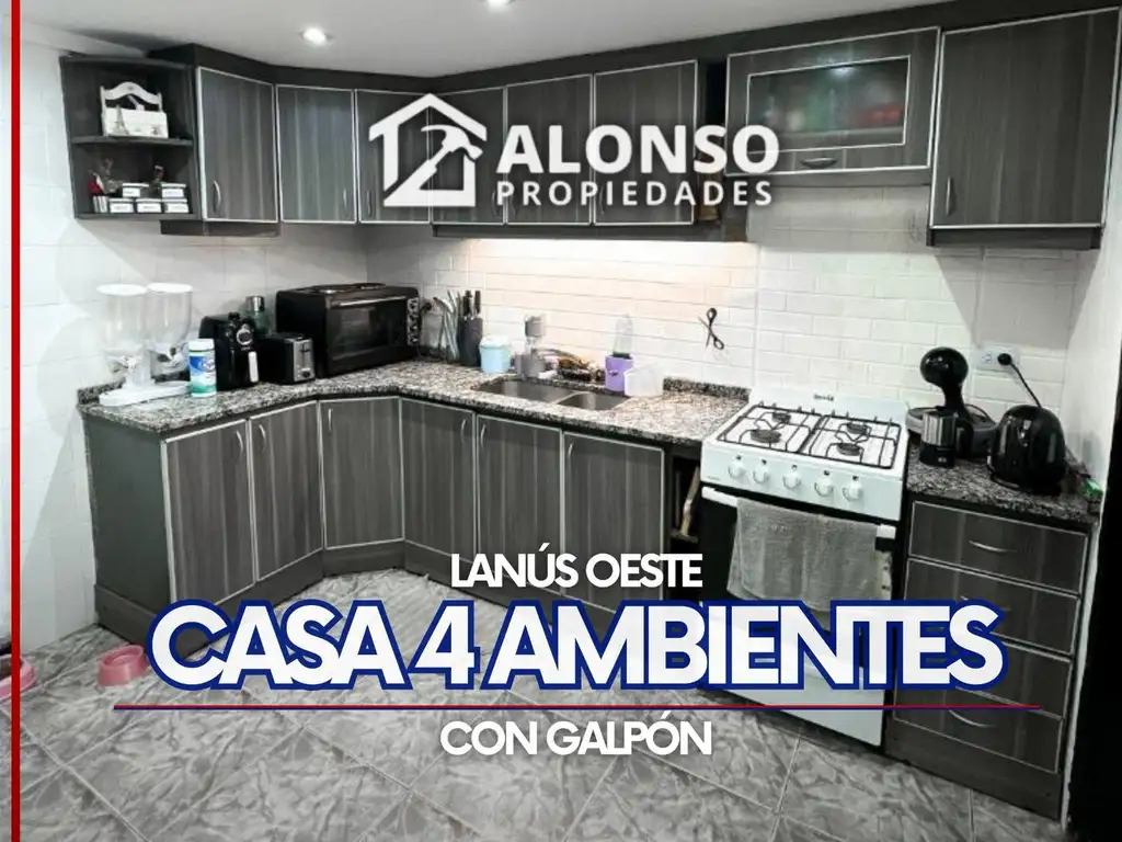 CASA 4 AMBIENTES CON GALPÓN EN VENTA EN LANÚS