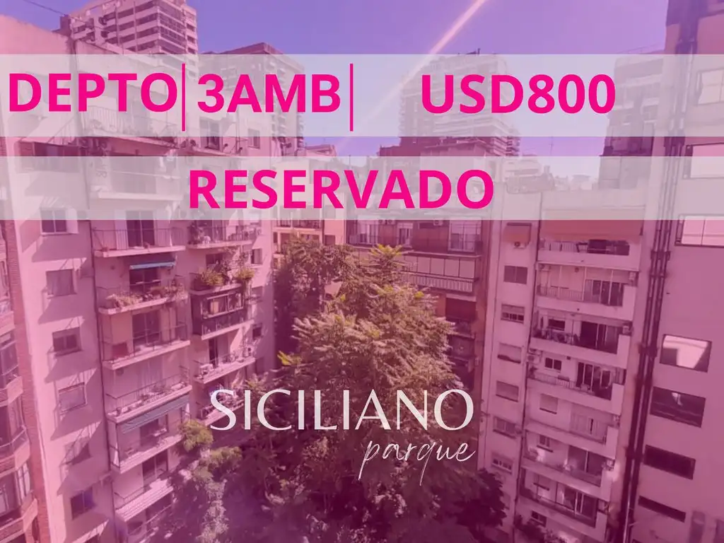 RESERVADO - Departamento - Recoleta - 3 ambientes amoblado c/balcón - 62m²