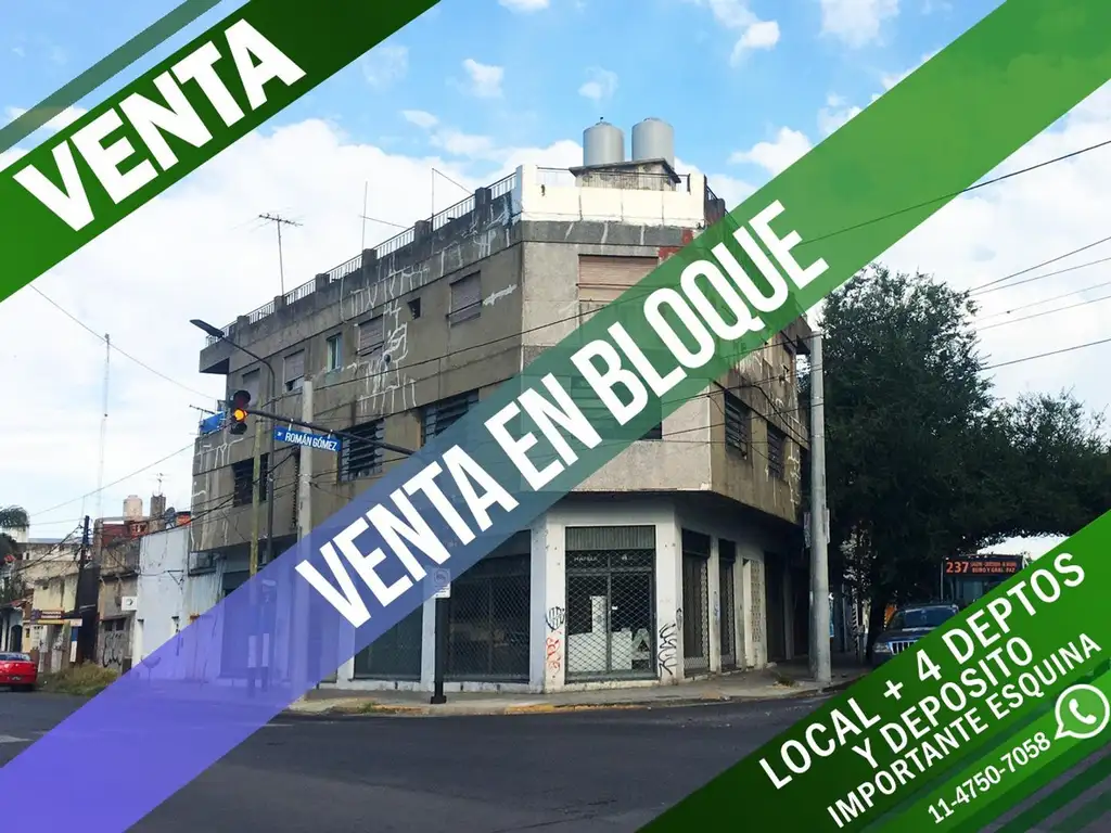 VENTA EN BLOQUE :: EDIFICIO :: LOCAL + 4 DEPTOS + DEPOSITO :