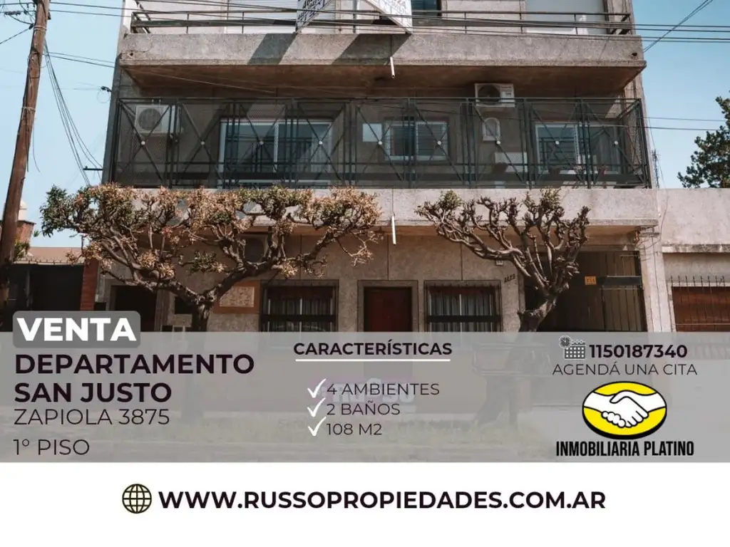 Venta Departamento 4 Ambientes San Justo