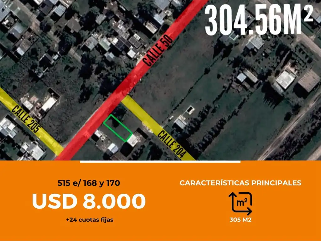 Terreno en venta - 304.56mts2 - Lisandro Olmos Etcheverry, La Plata [FINANCIADO]