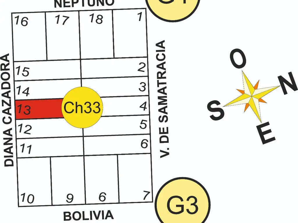 Chacra: Diana Cazadora E/ Neptuno y Bolivia - Pavón - B740