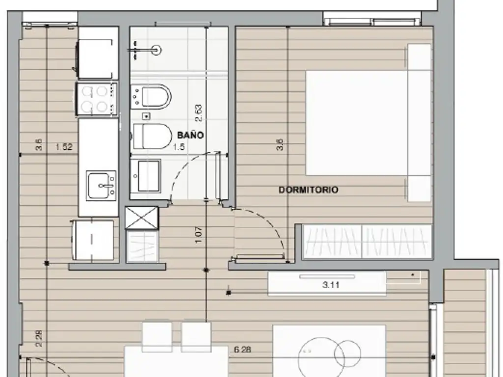 VENTA / DPTO. 1 DORMITORIO ZONA UNRAF/ GAS NATURAL