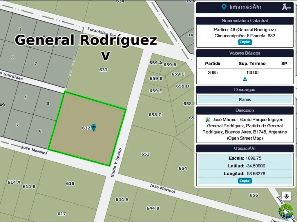 Lote de 10.000 m2 en General Rodriguez