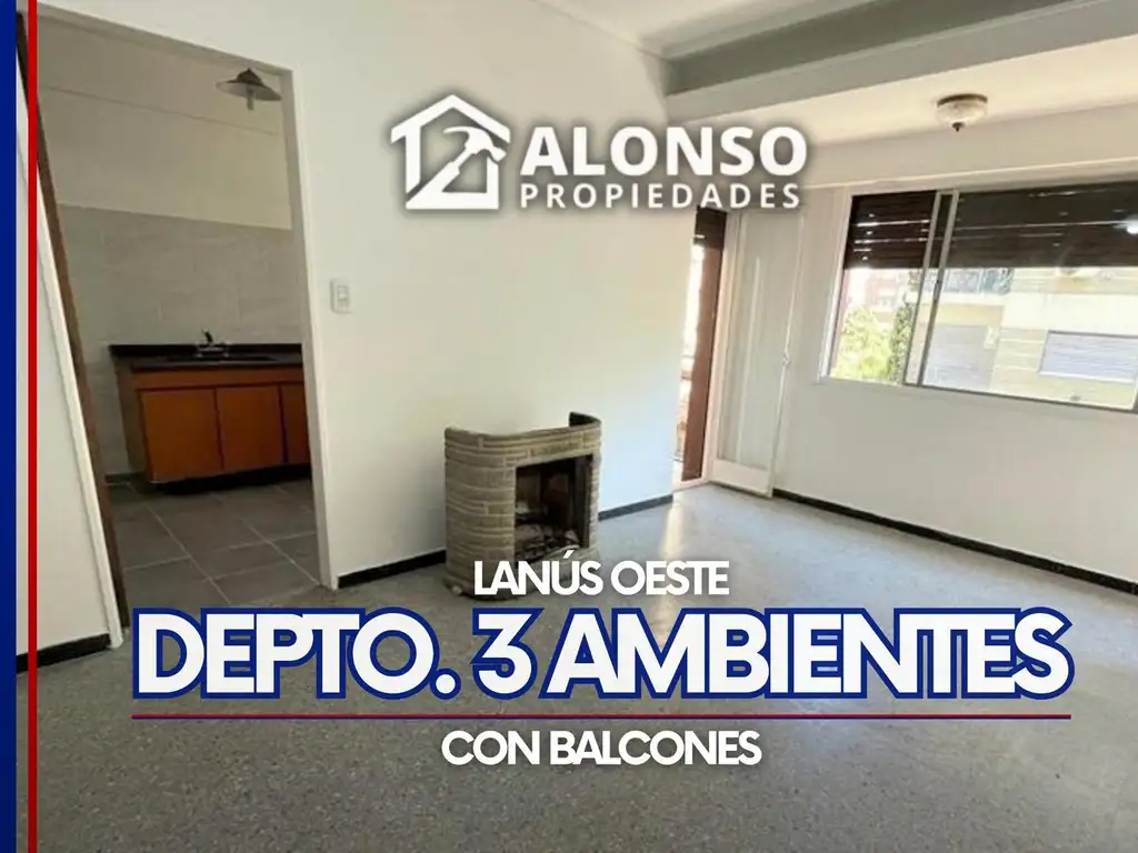 DEPARTAMENTO DE 3 AMBIENTES CON 3 BALCONES