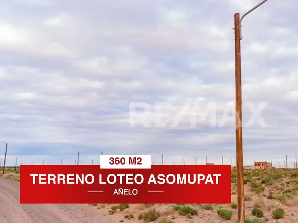 EN VENTA TERRENO ASOMUPAT VACA MUERTA AÑELO