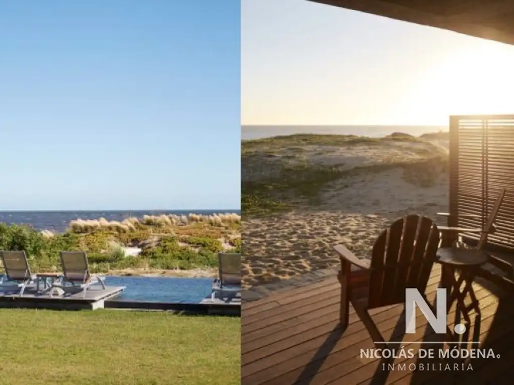 Bungalow de 2 suites en alquiler, complejo con servicios, frente al mar. Jose Ignacio