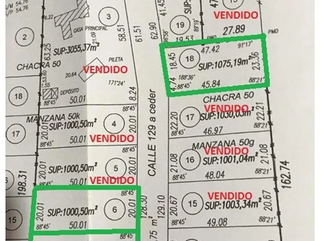 Venta de lotes de 1000 m2, calle 30 bis y 129!