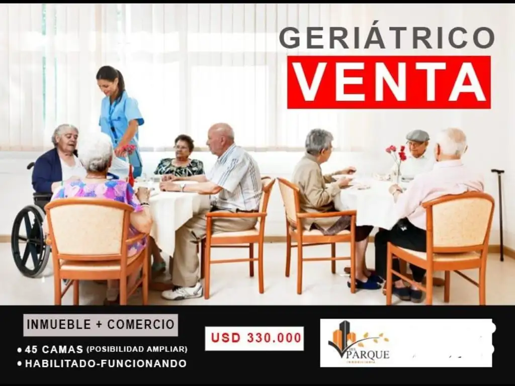 Venta Geriatrico Habilitado funcionando ( inmueble y Fondo de comercio)