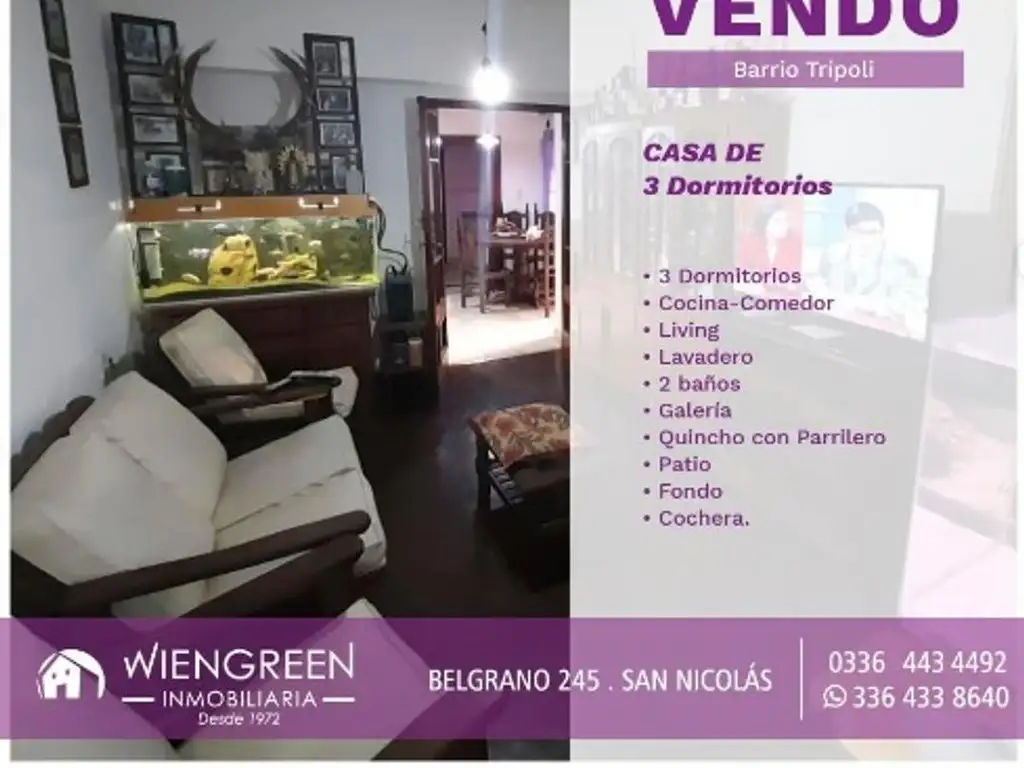 Vendo Casa de 3 dormitorios