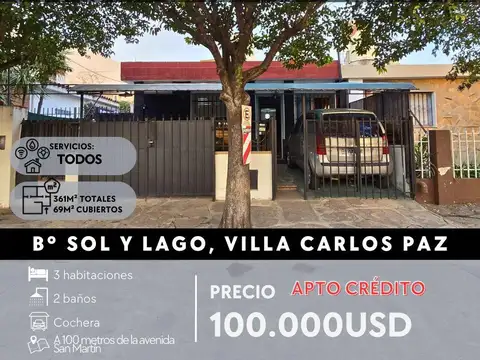 VENTA PH 2 DORMITORIOS   MONOAMBIENTE EN SOL Y LAGO-VILLA CARLOS PAZ