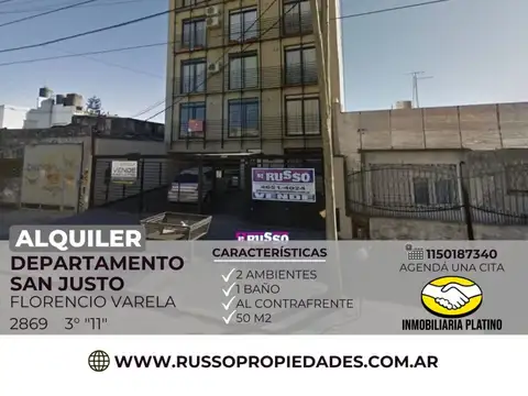 Alquiler departamento en San Justo 2 ambientes