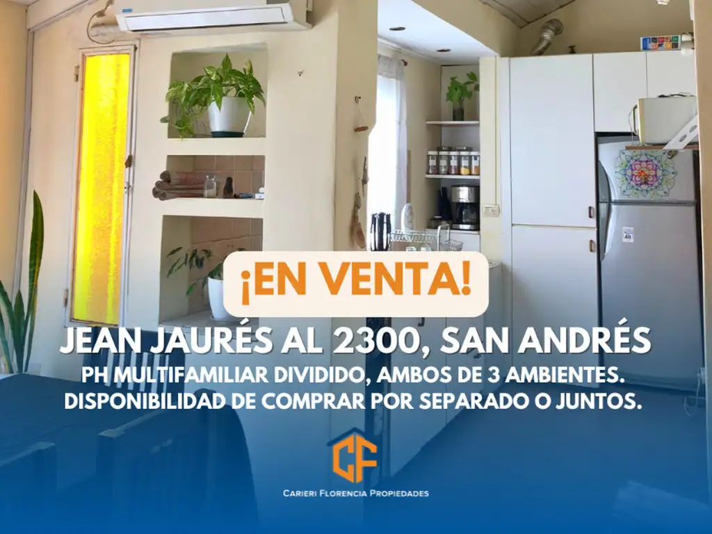 CASA + DEPARTAMENTO DE 3 AMBIENTES MULTIFAMILIAR, EN VENTA CON BUEN ESTADO Y ZONA SAN ANDRÉS