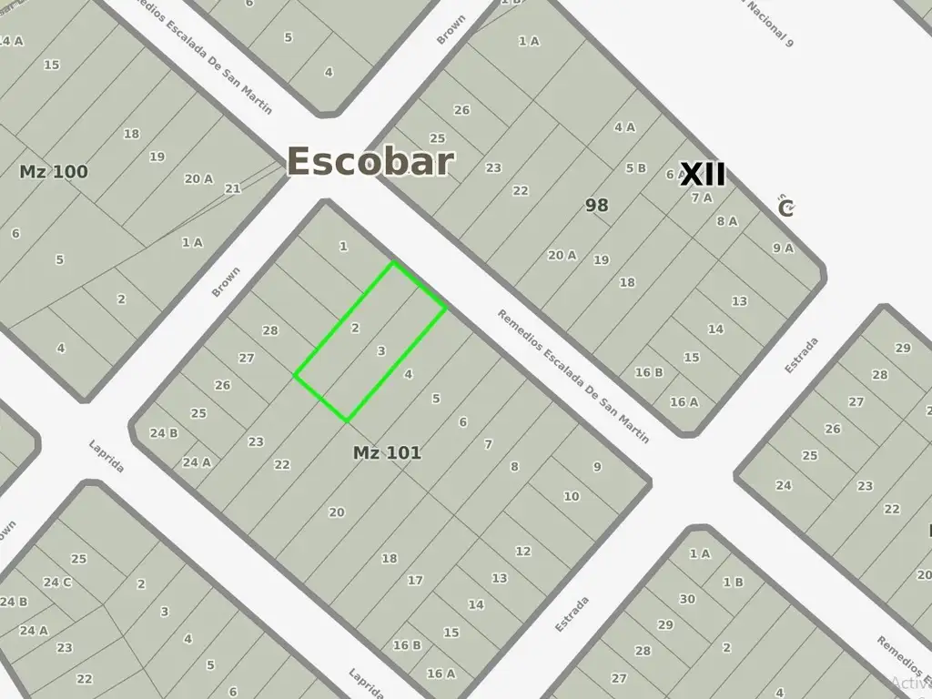 Terreno / Lote en venta de 880m2 ubicado en Belén de Escobar