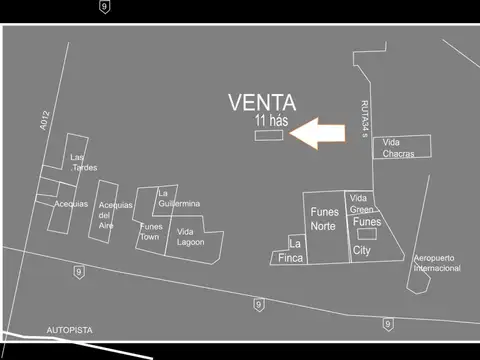 Terreno de 11 hás a la venta en Funes Norte