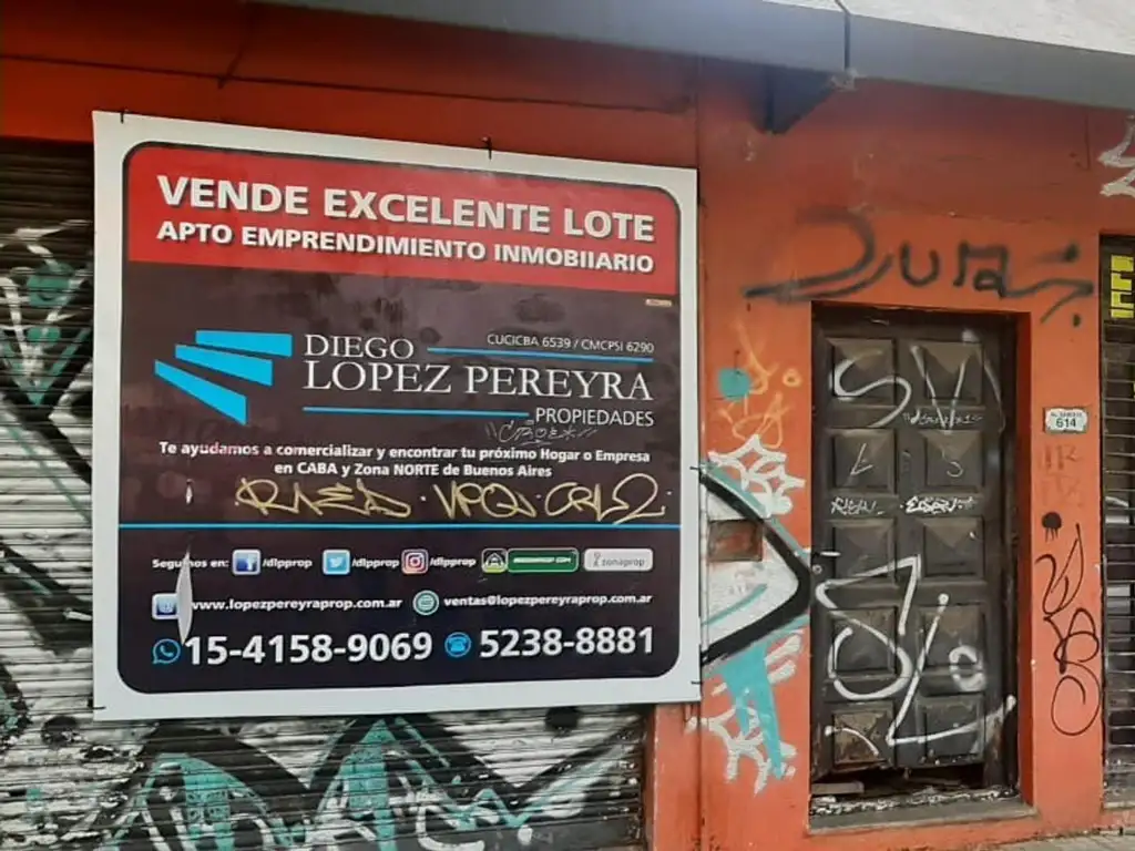 Lote en San Isidro, sobre Av, Sta. Fe, frente al hipódromo