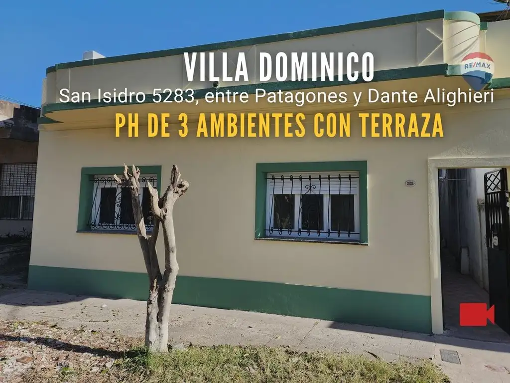 VENTA PH 3 AMBIENTES C/ TERRAZA EN VILLA DOMINICO