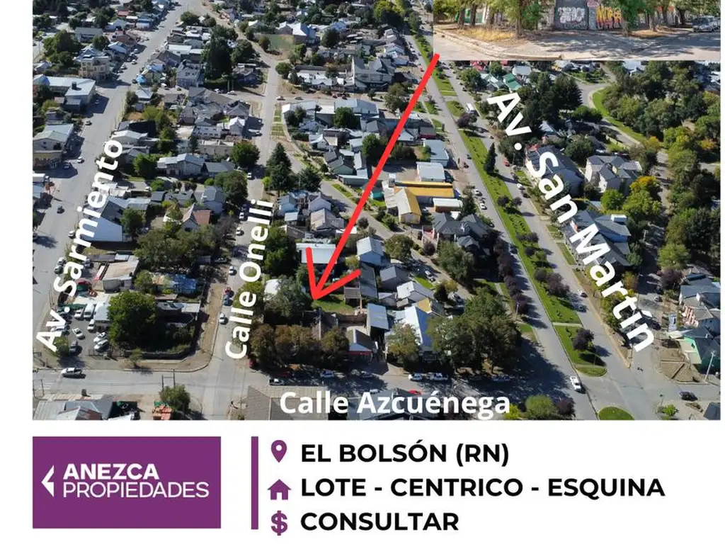 SE VENDE - TERRENO  COMERCIAL - EN ESQUINA - EL BOLSÓN CENTRO