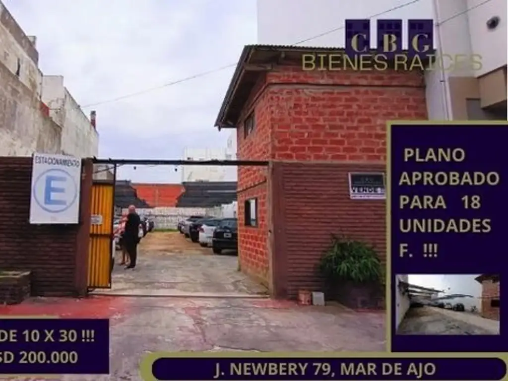 Venta Lote Mar De Ajo Centro Con Plano Aprobado