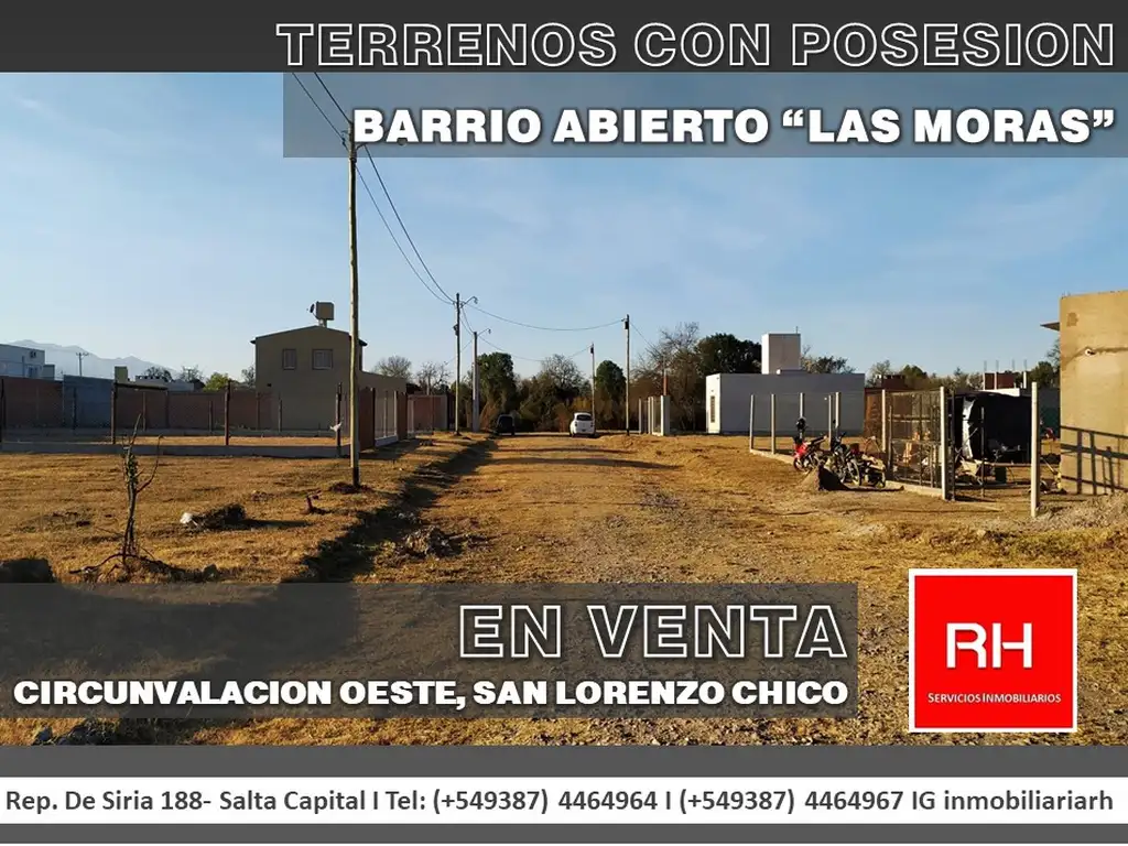 TERRENOS Bº LAS MORAS- S/ CIRCUNVALACION OESTE- SAN LORENZO- VENTA