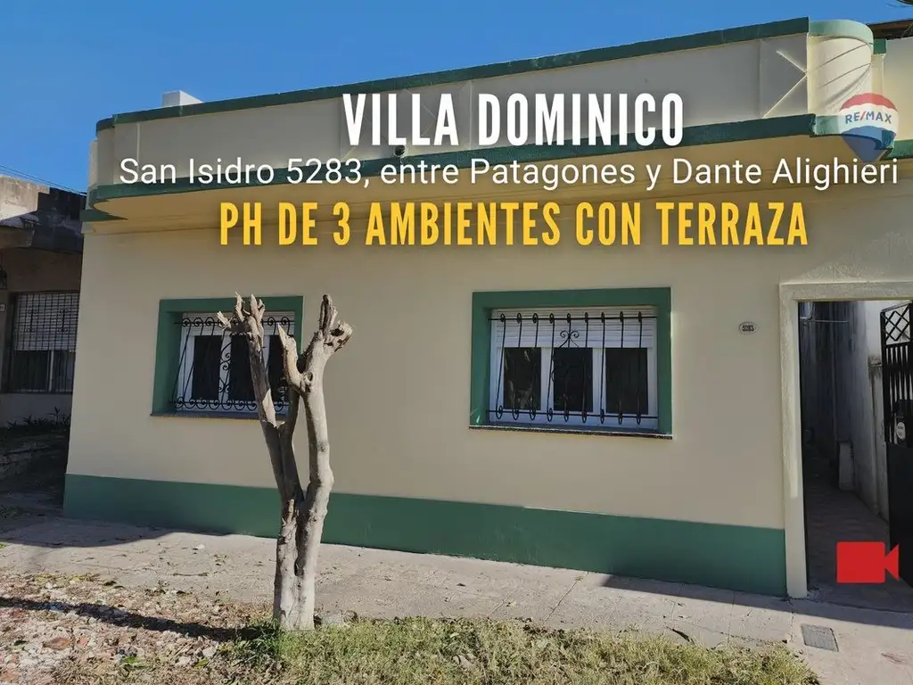 VENTA PH 3 AMBIENTES C/ TERRAZA EN VILLA DOMINICO