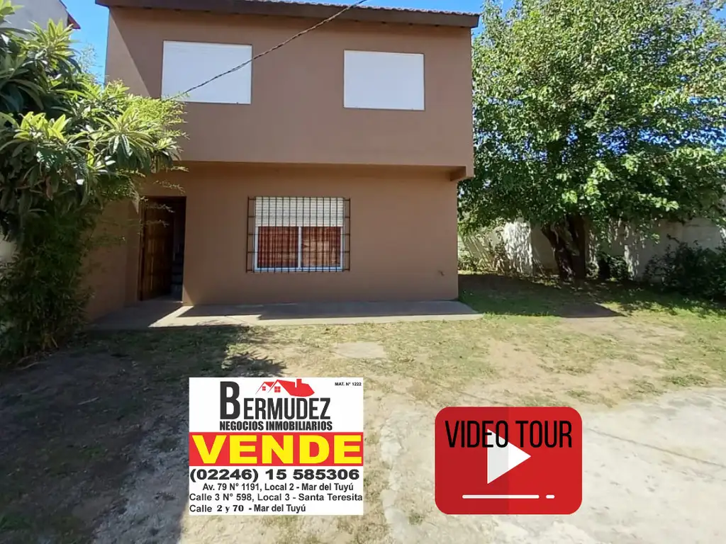 Venta de chalet 3 amb con espacio verde y patio. Amoblada  Calle 3 entre 70 y 71 Mar del tuyu