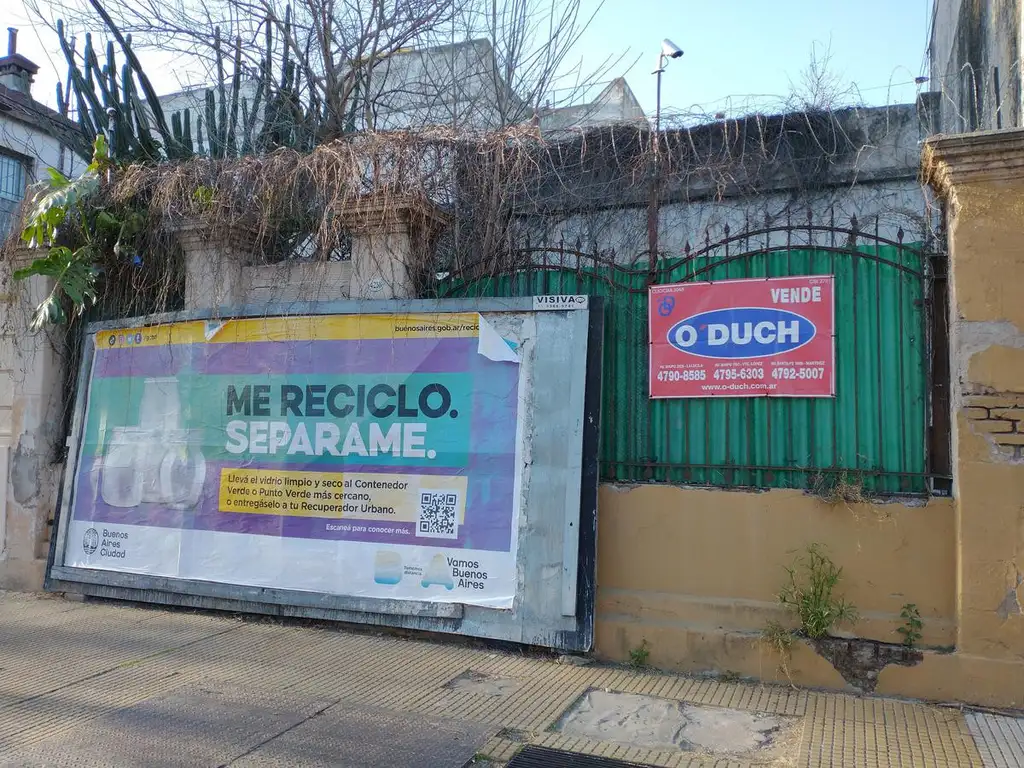 Excelente lote 8,66x26,04. 1.280 construibles. Código Urbanístico USAM. PB 4pisos 2retiros