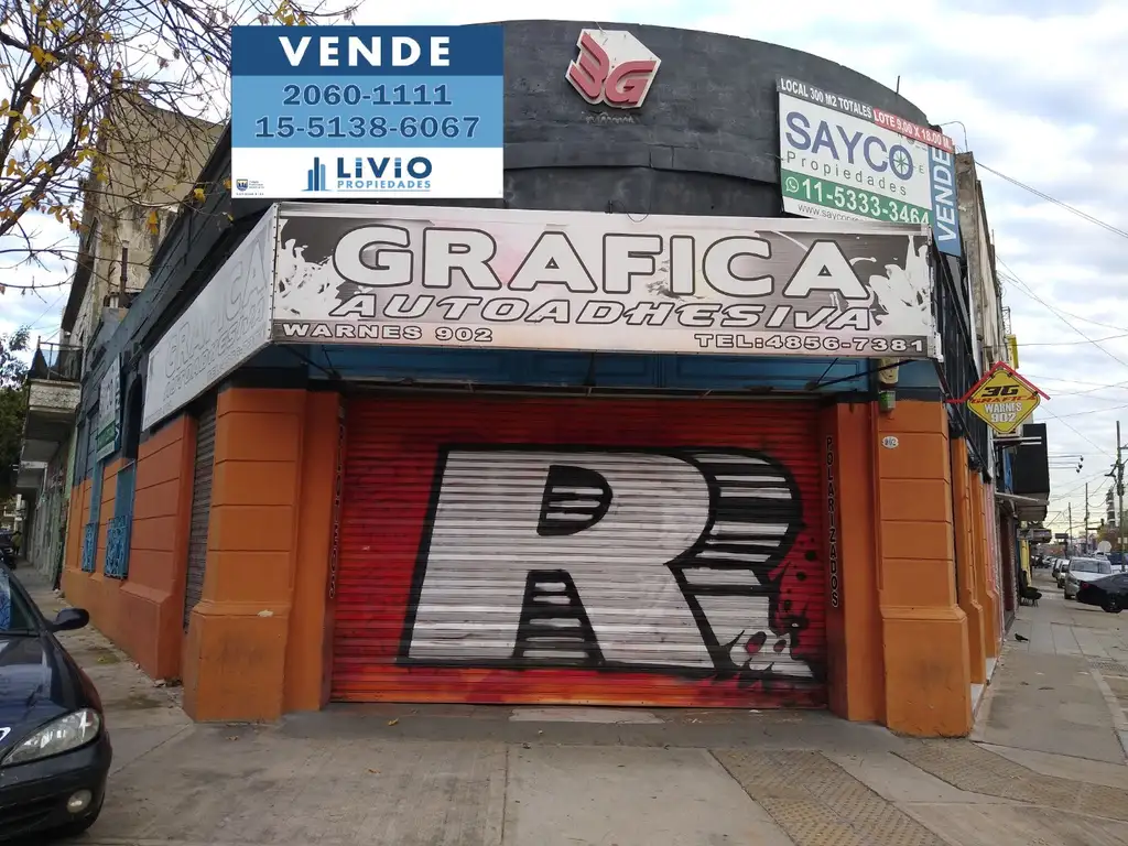 EXCELENTE ESQUINA COMERCIAL SOBRE AV. WARNES APTO DESARROLLO