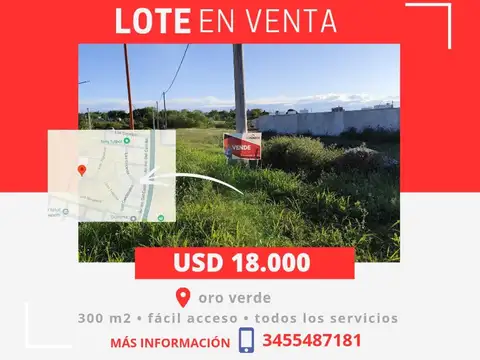 Se vende lote en oro verde