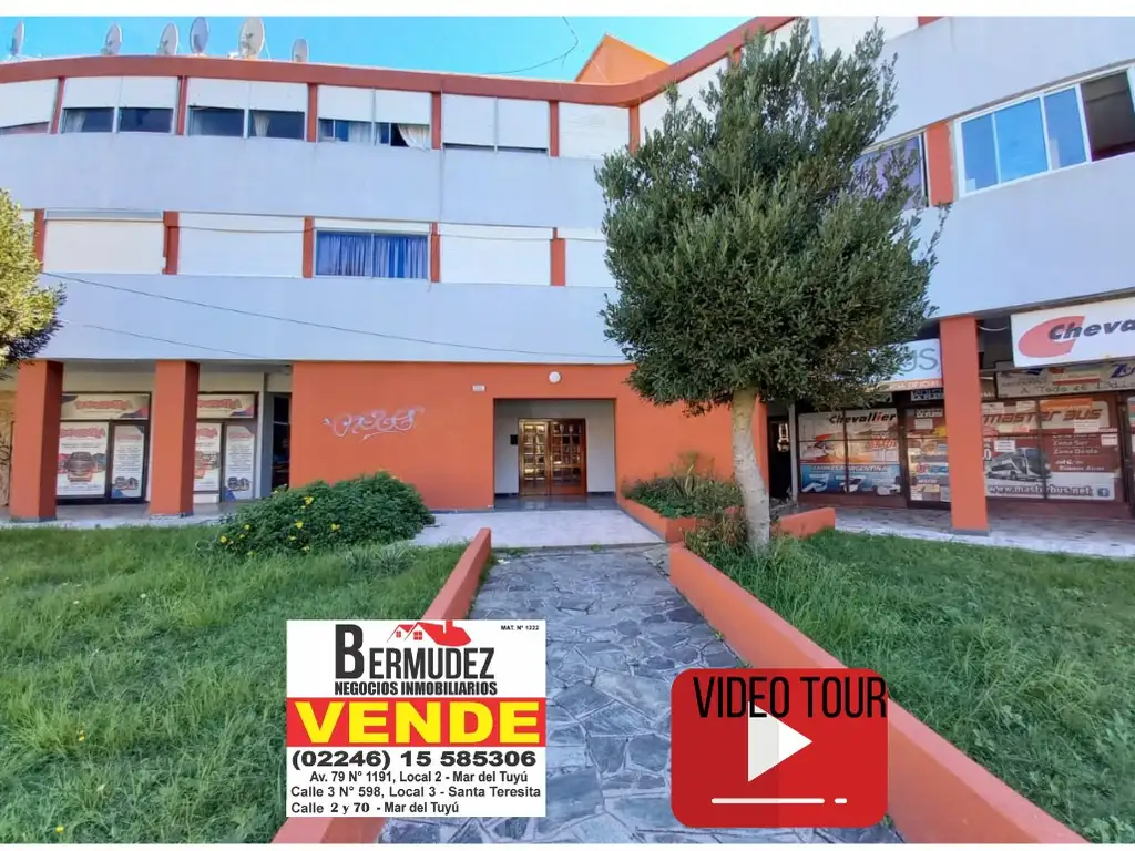 Venta de monoambiente en zona centro de santa teresita, calle 2 e/40 y 41