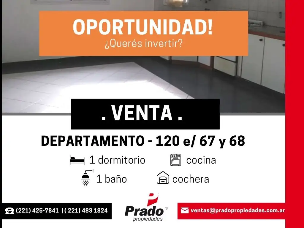 OPORTUNIDAD  DEPTO 1 DORMITORIO EN VENTA