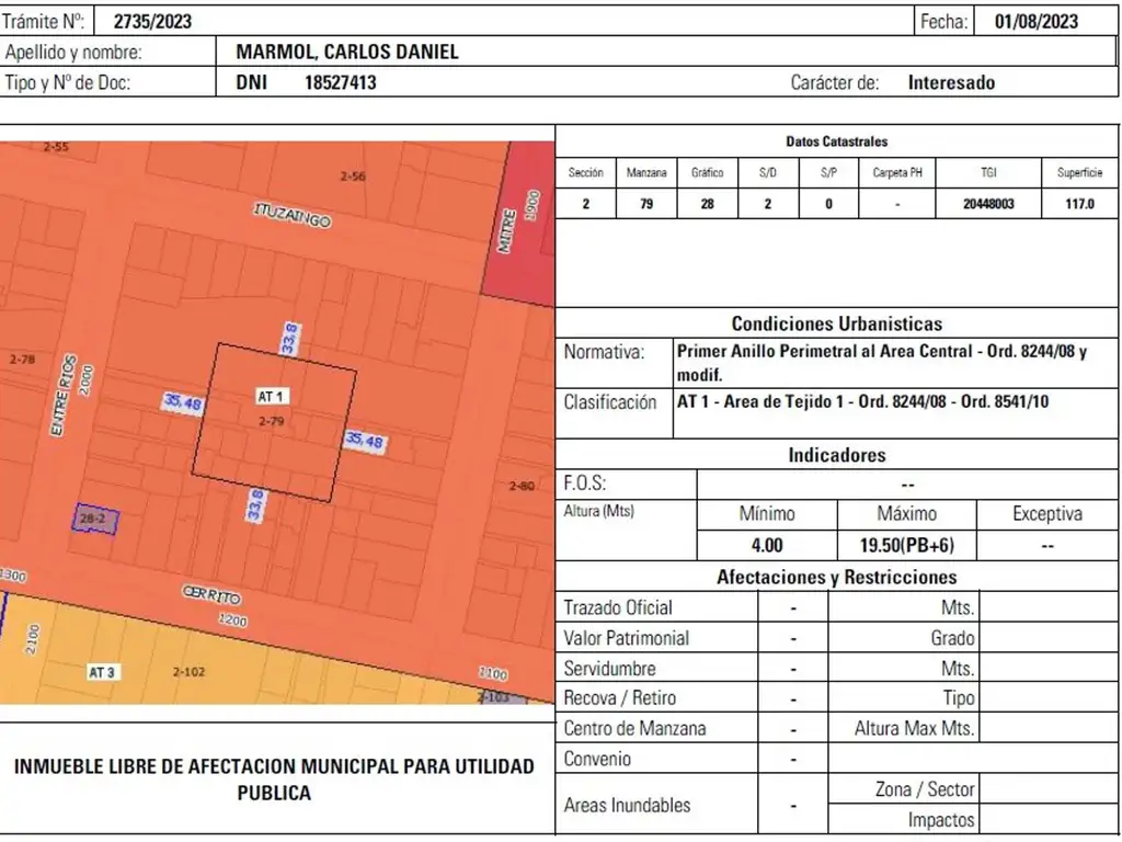 Abasto,Terreno apto constructora - Planta Baja + 6 Pisos