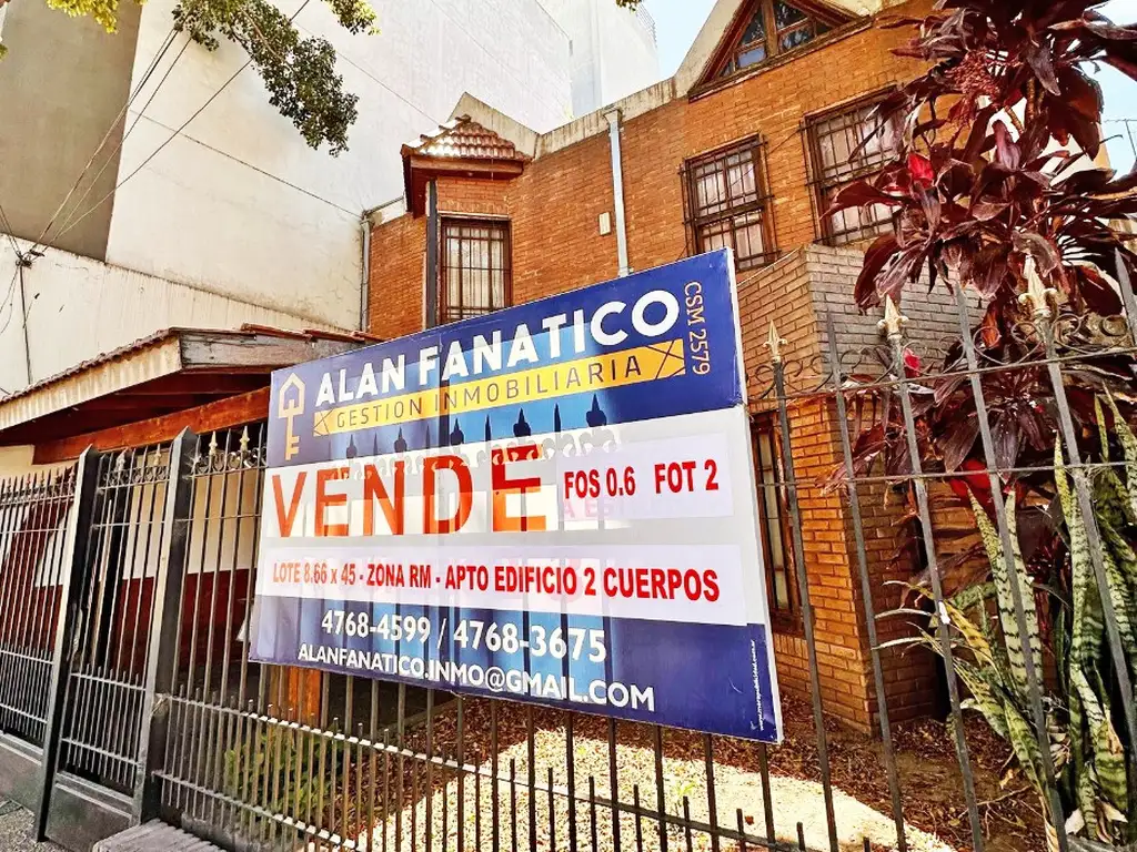 LOTE PROPIO DE 390 M2 APTO CONSTRUCCION GRAN POTENCIAL