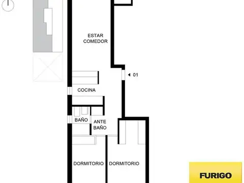 Departamento en Venta de 3 ambientes