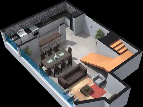 Departamento 3 ambientes con 2 baños