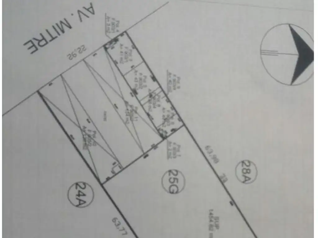 EXCELENTE LOTE CON BUEN FRENTE SOBRE MITRE 22,60 X 63.77