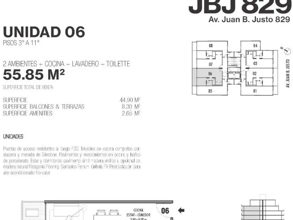 Departamento en el emprendimiento Juan B Justo 829