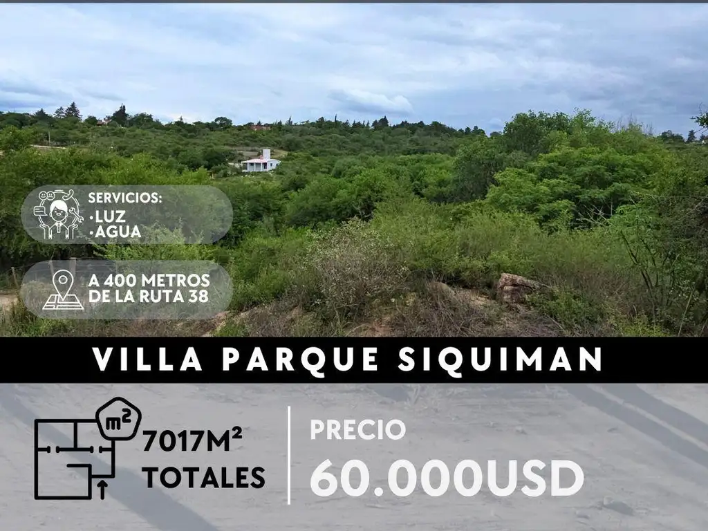 VENTA DE POTENCIAL TERRENO DE 7.017M² EN PARQUE SIQUIMAN