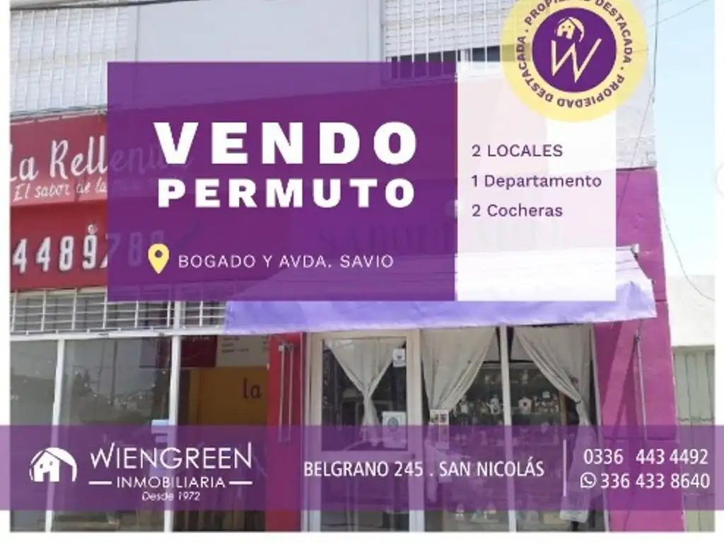 Vendo o permuto 2 locales con dpto en PA y cocheras