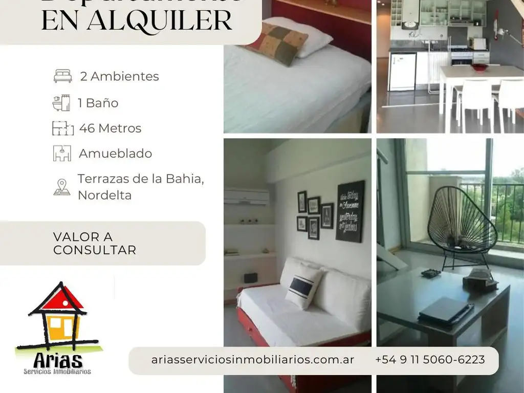 Departamento En Alquiler - Terrazas de la Bahia, Nordelta