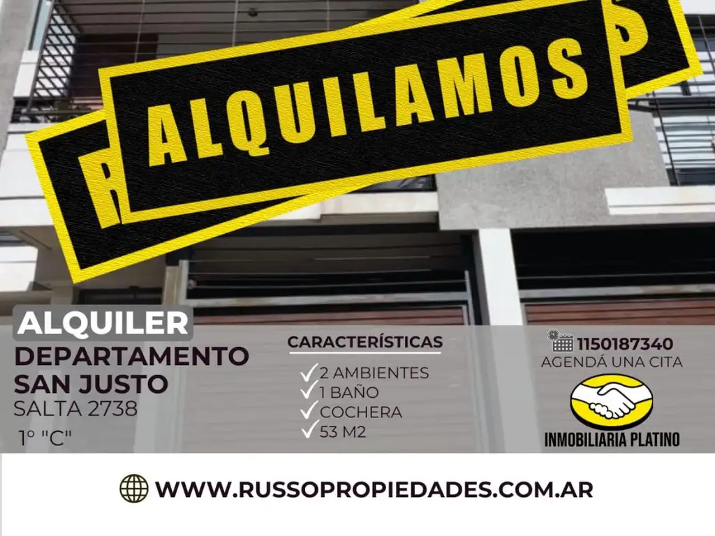 Alquiler Departamento 2 Ambientes San Justo