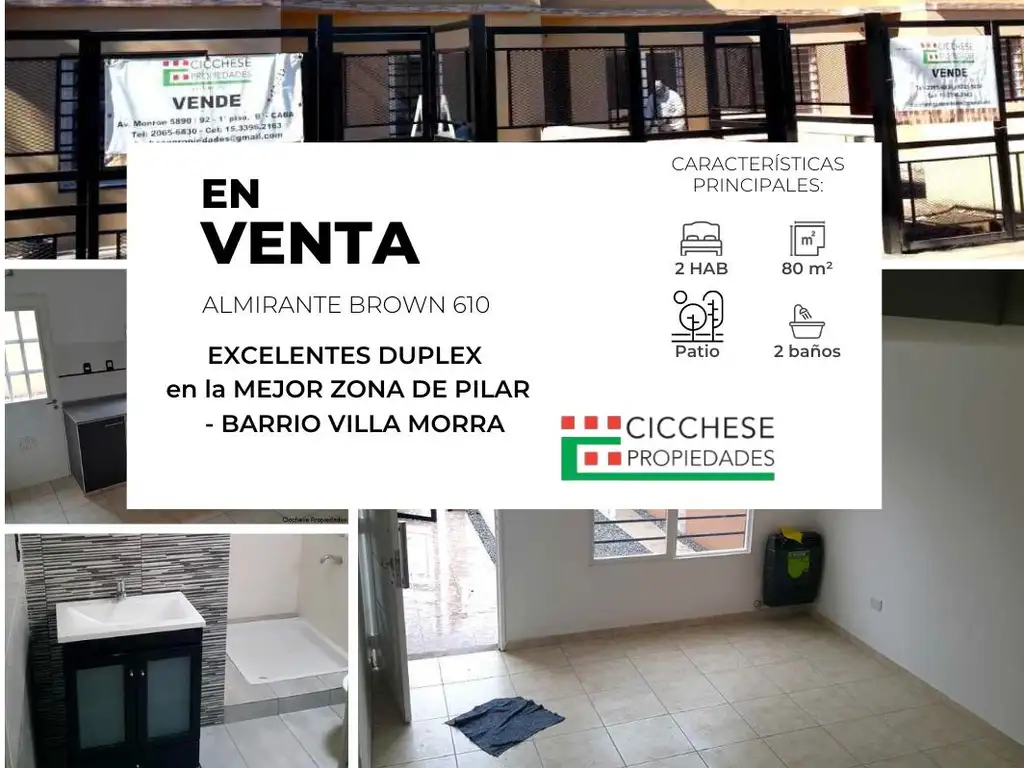 EXCELENTES DUPLEX  DE 2 DORMITORIOS, PATIO Y COCHERA,