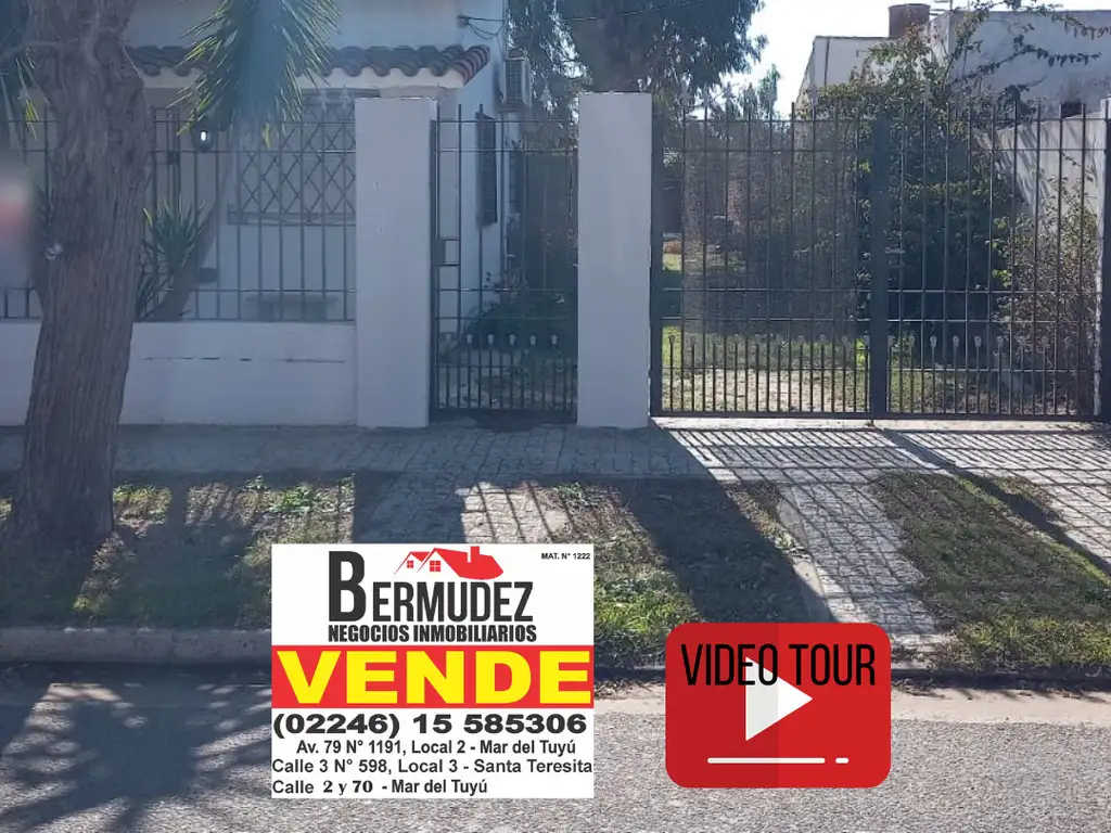 Venta casa 3 amb + depto 2 amb. Sobre gran lote de 600m2. zona centro de Sta Teresita, calle 34 y7