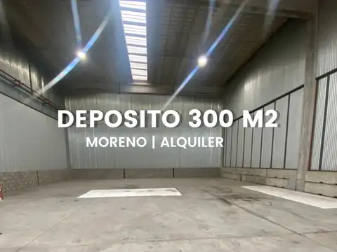 Deposito de 300 m2 en predio cerrado. Moreno, Acceso Oeste.