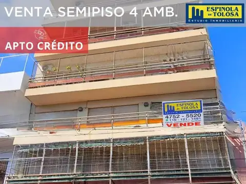 S. MARTIN CTRO. SEMIPISO 4 AMB. C/BCÓN Y COCH. APTO CRÉDITO!