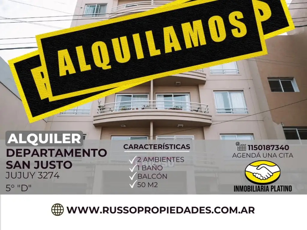 Alquiler departamento San Justo 2 ambientes