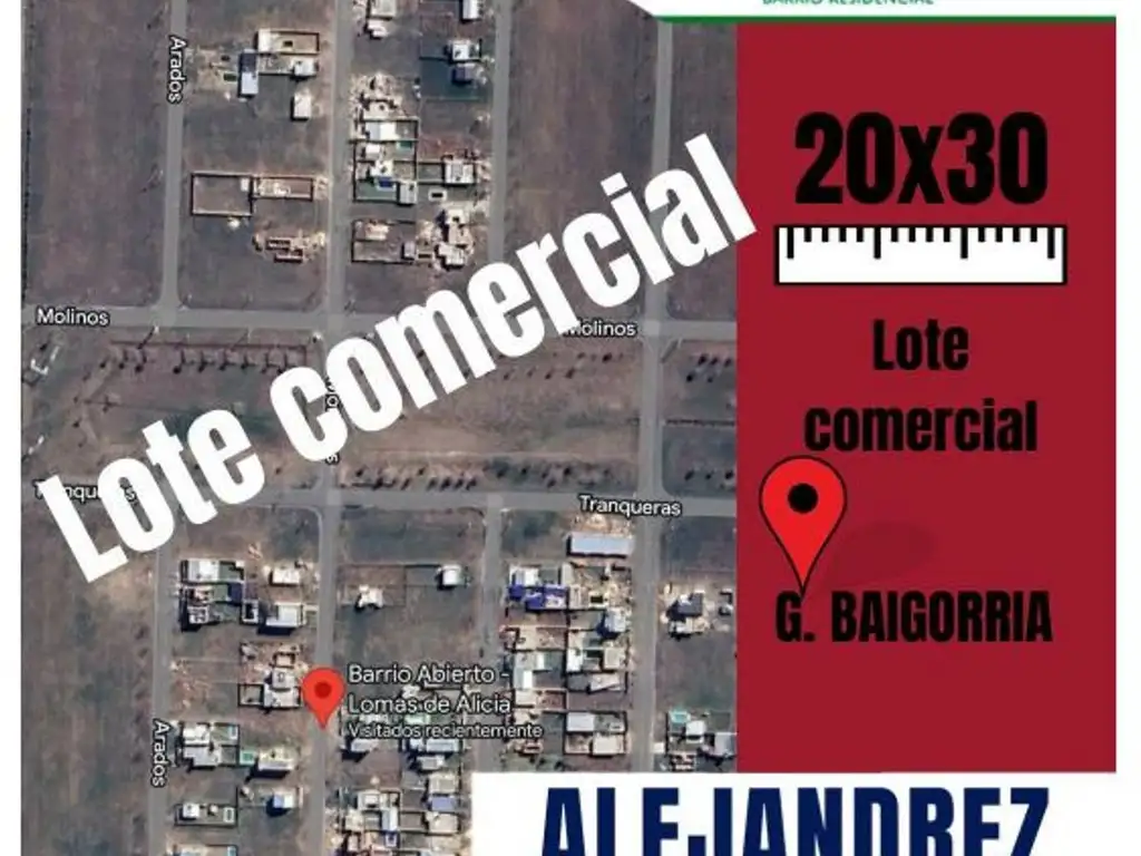 LOTE COMERCIAL GRANADERO BAIGORRIA LOMAS DE ALICIA