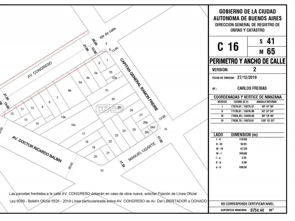 Terreno Lote  en Venta en Belgrano, Capital Federal, Buenos Aires